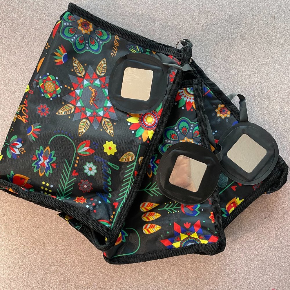 Donna Moore DM Cosmetic zippered Make Up Bag with mirror Unisex set of 3 - Picture 6 of 10